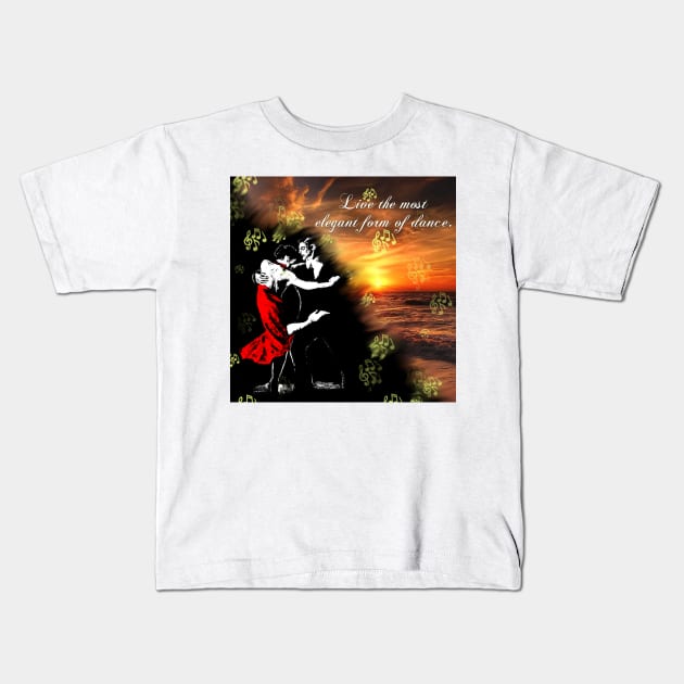 Tango dancers Kids T-Shirt by CarolineArts